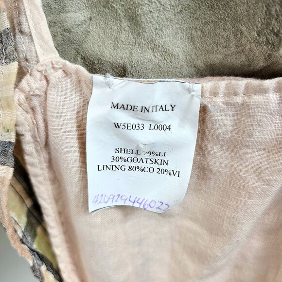 Hettabretz | Archival Goatskin Leather & Linen Paneled Blazer | Made in Italy - Picture 11 of 12